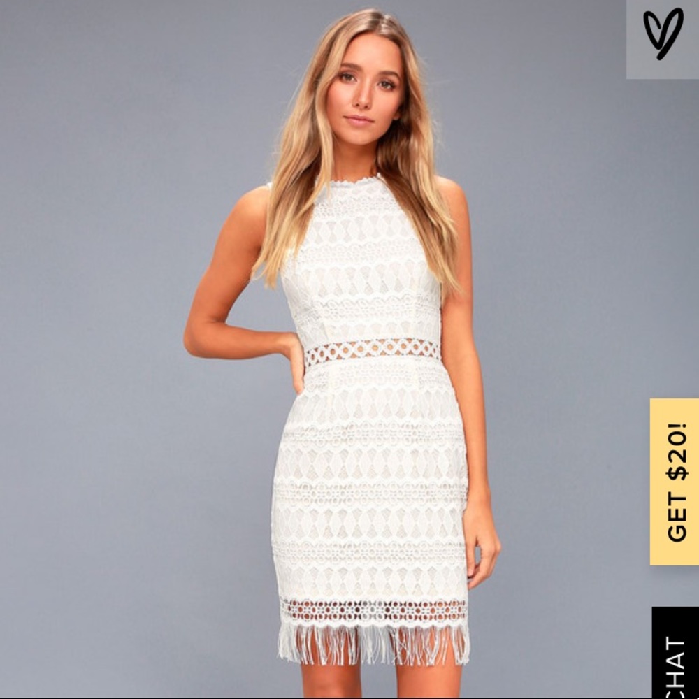 NOWT Lulus white crochet lace dress